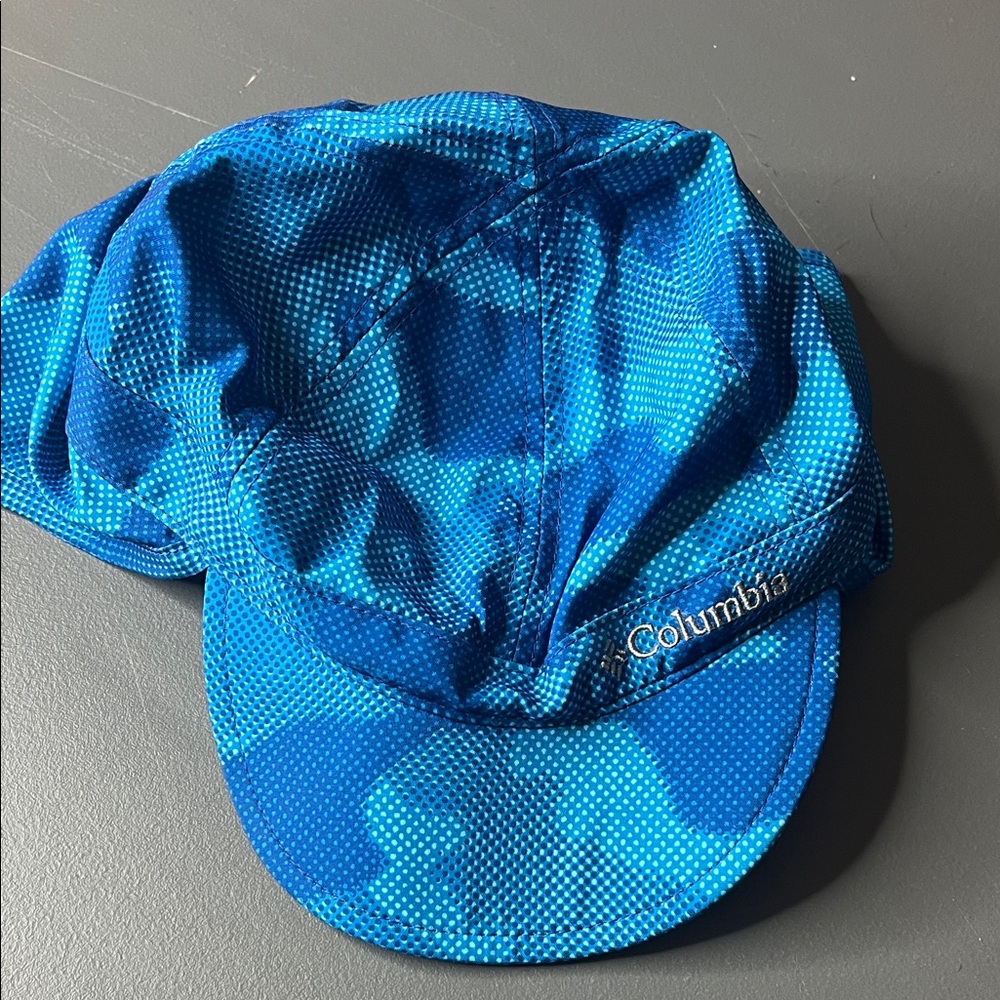Columbia Vibrant Blue Patterned sun hat. Youth sm/med